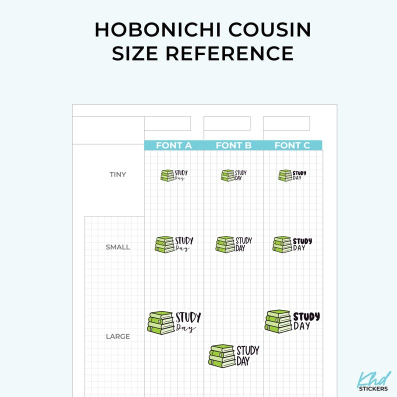 Study Day Planner Stickers, 3 Sizes with Tiny, Small, and Large, Removable-KHDStickers-