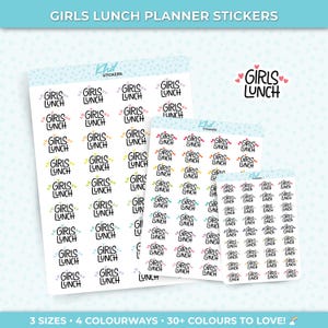Planificateur de repas autocollants pour filles, inscription manuscrite, trois tailles dont une minuscule, amovibles