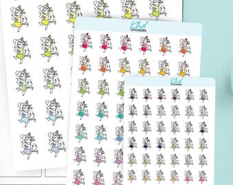 Planner Girl Leona Party Time Planner Stickers, 3 Sizes with Tiny, Small, and Large, Removable