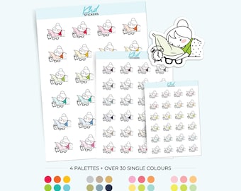 Planner Girl Leona Sleep Time, Planner Stickers, 3 sizes including tiny, Removable
