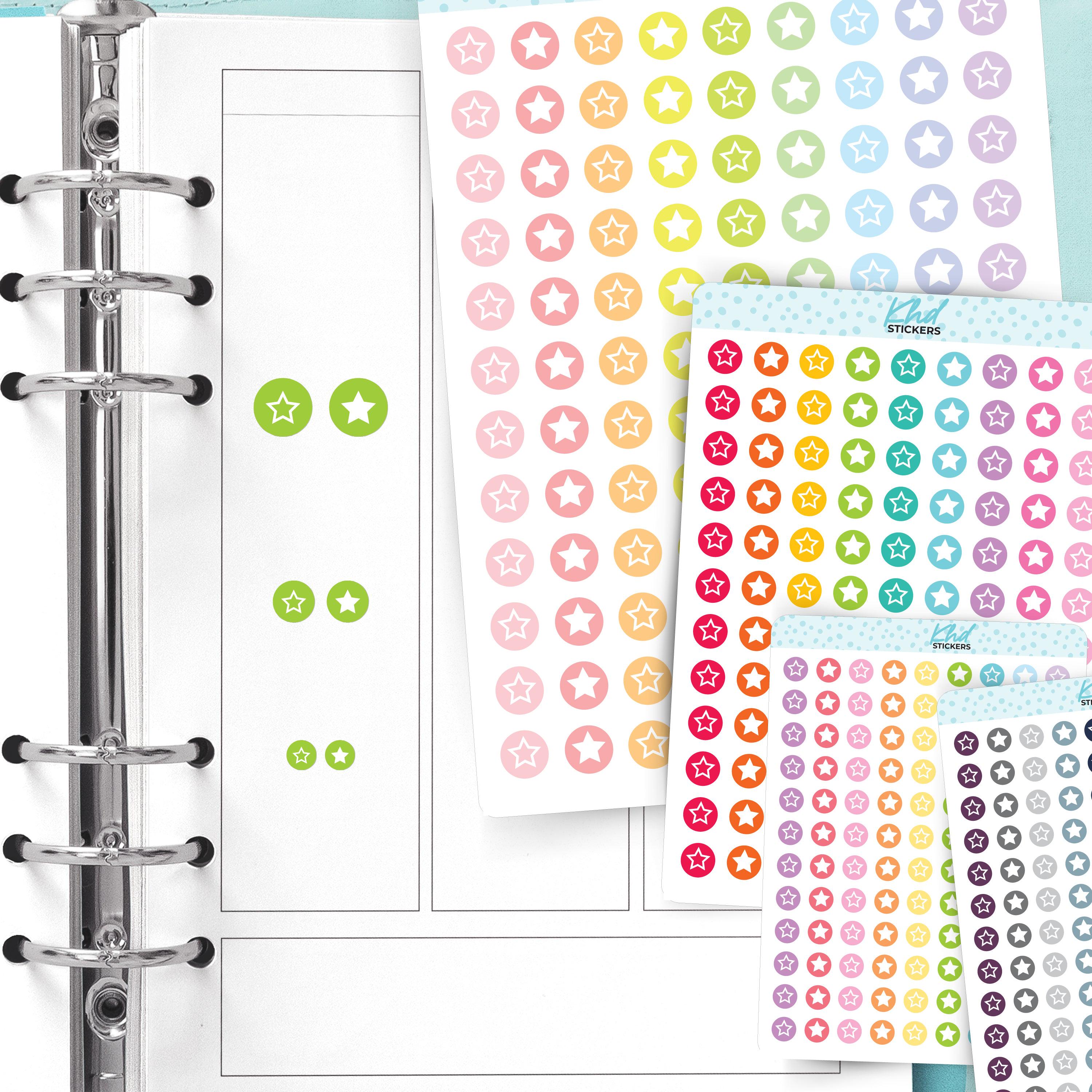 Stars Stickers, Planner Stickers, 2 Sizes and Over 30 Colours ...