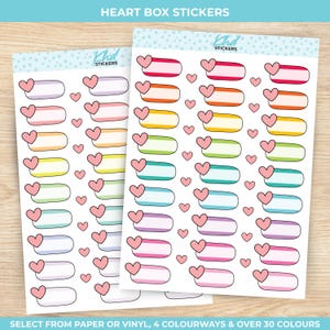 Stickers fonctionnels en forme de boîte en forme de cœur