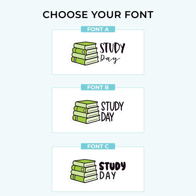 Study Day Planner Stickers, 3 Sizes with Tiny, Small, and Large, Removable-KHDStickers-