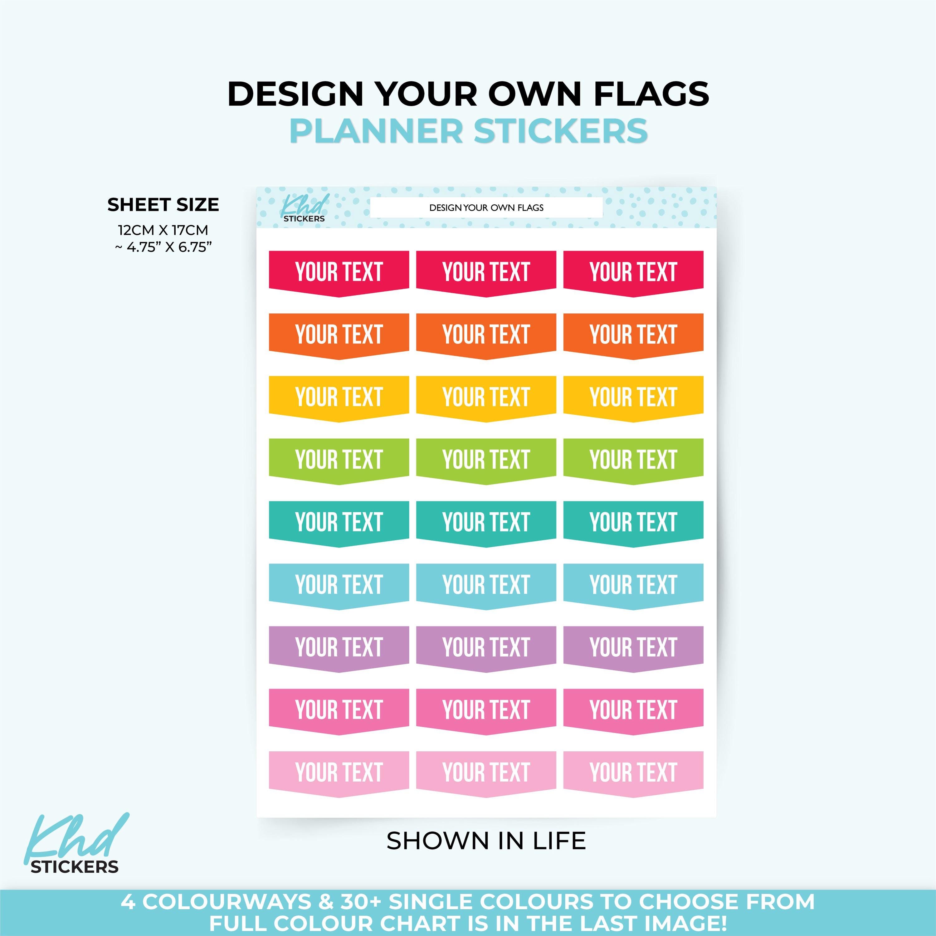 Tittle Header Sticker Design Your Own, Header Flag Stickers, Planner Stickers, Removable - Etsy