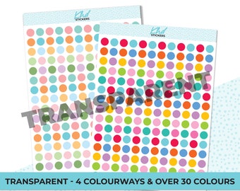 Medium TRANSPARENT Dot Stickers,  Clear Planner Stickers, Small, Planner Stickers, Removable