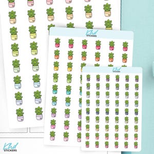Pot Plant Planner Stickers, 3 Sizes with Tiny, Small, and Large, Removable