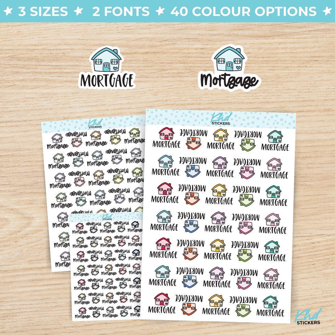 Mortgage Planner Stickers, Three Sizes Including Tiny, Removable - Etsy