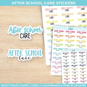 After School Care Planer Aufkleber, drei Größen, einschließlich winziger, abnehmbarer