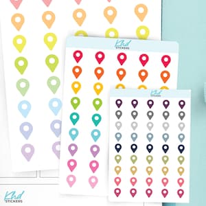 Pegatinas para mapas, pegatinas para planificador, 3 tamaños y más de 30 colores, extraíbles