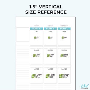 Study Day Planner Stickers, 3 Sizes with Tiny, Small, and Large, Removable-KHDStickers-
