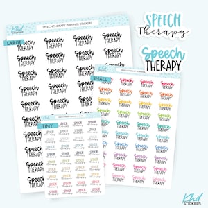 Speech Therapy Planner Stickers, Three Sizes including tiny, Removable
