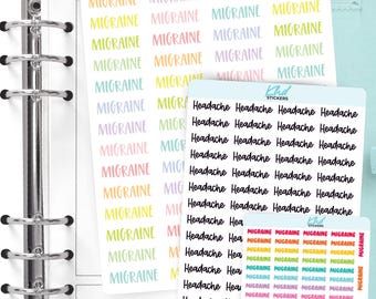 Headache & Migraine Planner Stickers
