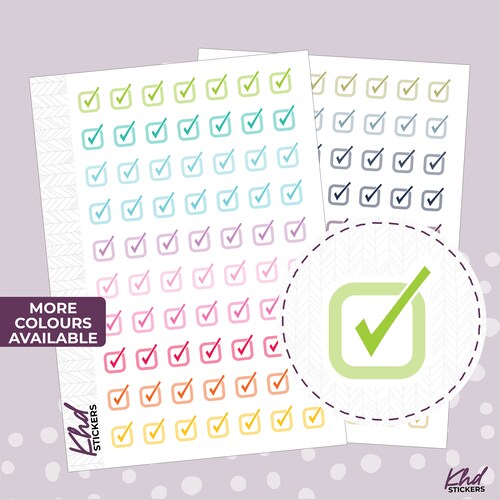 Tick Boxes Planner Stickers Planner Stickers Removable Etsy