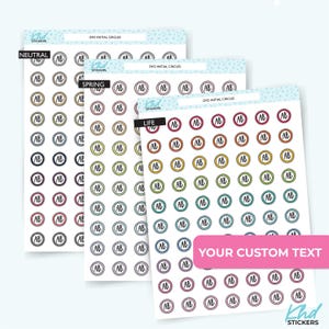 Custom Initial Planner Stickers: Removable Matte Vinyl, 70 Stickers