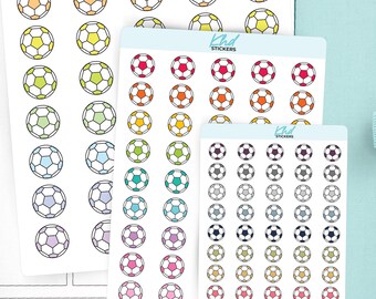 Soccer Icon Planner Stickers, 3 Sizes with Tiny, Small, and Large, Removable