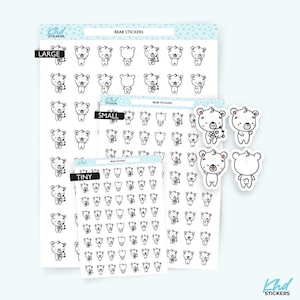 Cute Decorative Bear Stickers , Planner Stickers