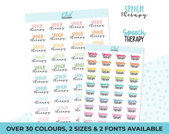 Speech Therapy Script Planner Stickers, 2 Sizes and Fonts, Removable