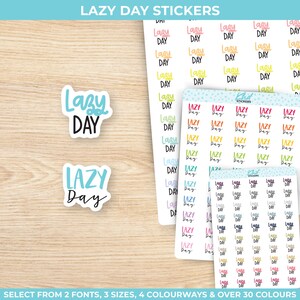 Lazy Day Planner Stickers, drei Größen, einschließlich winziger, abnehmbarer