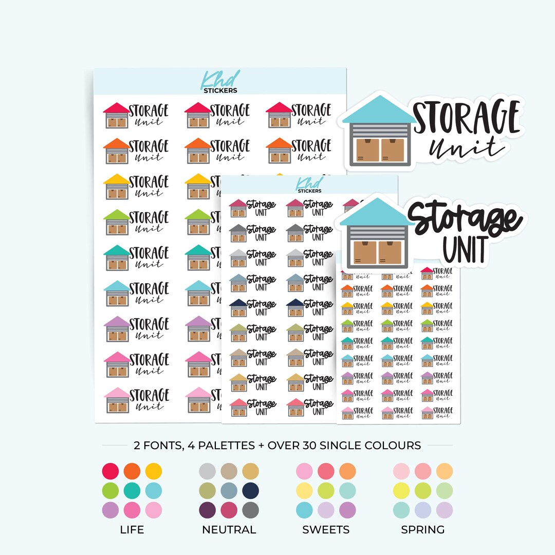 Storage Unit Sticker Storage Unit Planner Stickers, 3 Sizes, Removable - Etsy
