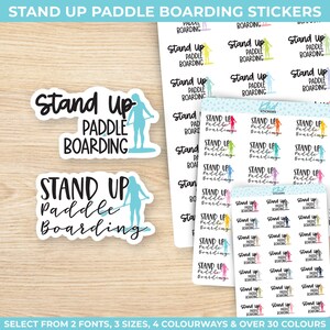 Stand Up Paddle Boarding Planner Aufkleber, drei Größen, einschließlich winziger, abnehmbarer