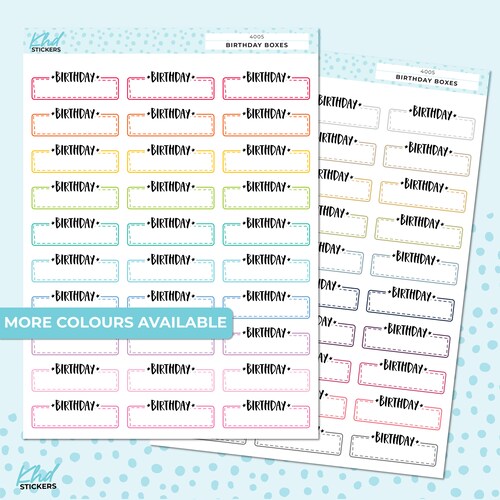Birthday Boxes Stickers Planner Stickers Removable Etsy Australia