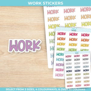 Work Planner Aufkleber, Blockschrift, drei Größen, einschließlich winziger, abnehmbar