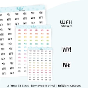 WFH Planner Stickers, Select from 2 fonts & 3 sizes, Script Planner Stickers, removable