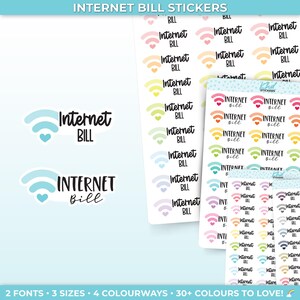 Internet Bill Planner Stickers, Three Sizes including tiny, Removable