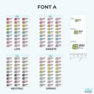 Study Day Planner Stickers, 3 Sizes with Tiny, Small, and Large, Removable-KHDStickers-