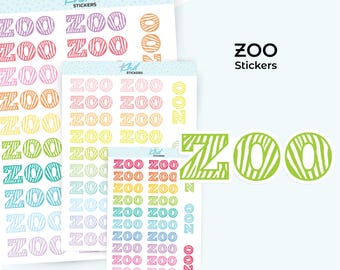 Zoo Planner Stickers, 3 Sizes, Removable