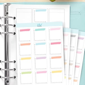 Graph Tracker Box Stickers, Planner Stickers, Removable