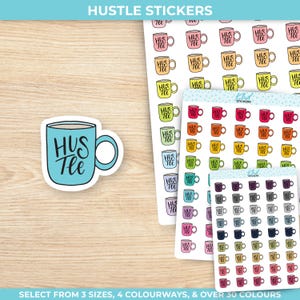 Hustle Planner Sticker, drei Größen, einschließlich winziger, wieder ablösbarer