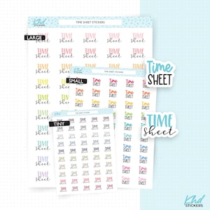 Agenda autocollants pour feuilles de temps, trois tailles, y compris une petite taille, amovibles