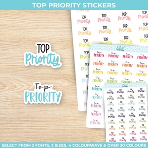 Top Priority Planner Stickers, drei Größen, einschließlich winziger, abnehmbarer