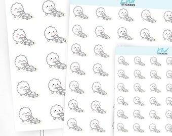 Scallop Mowing the Lawn Planner Stickers