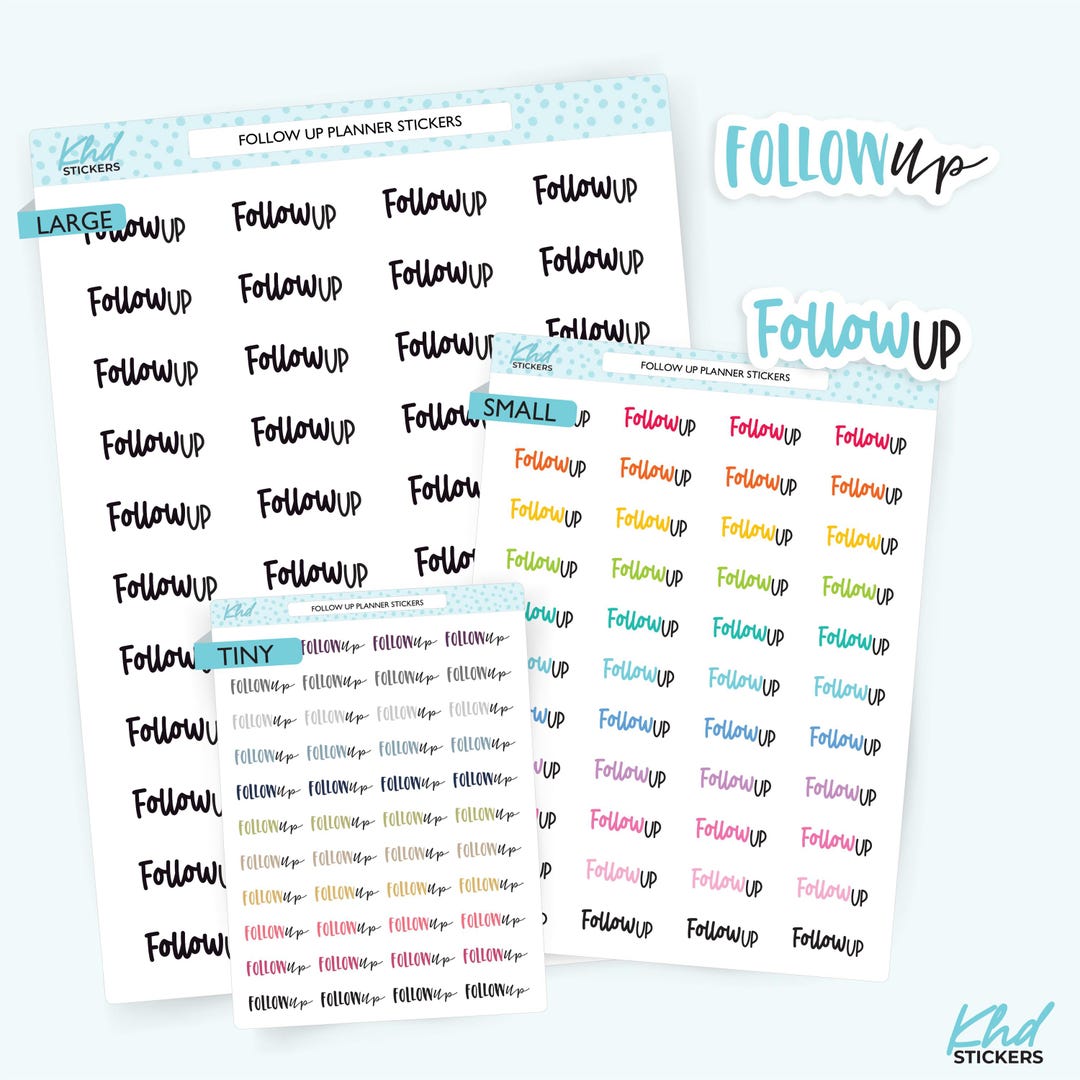 Followed Sticker Follow up Planner Stickers, Three Sizes Including Tiny, Removable ...