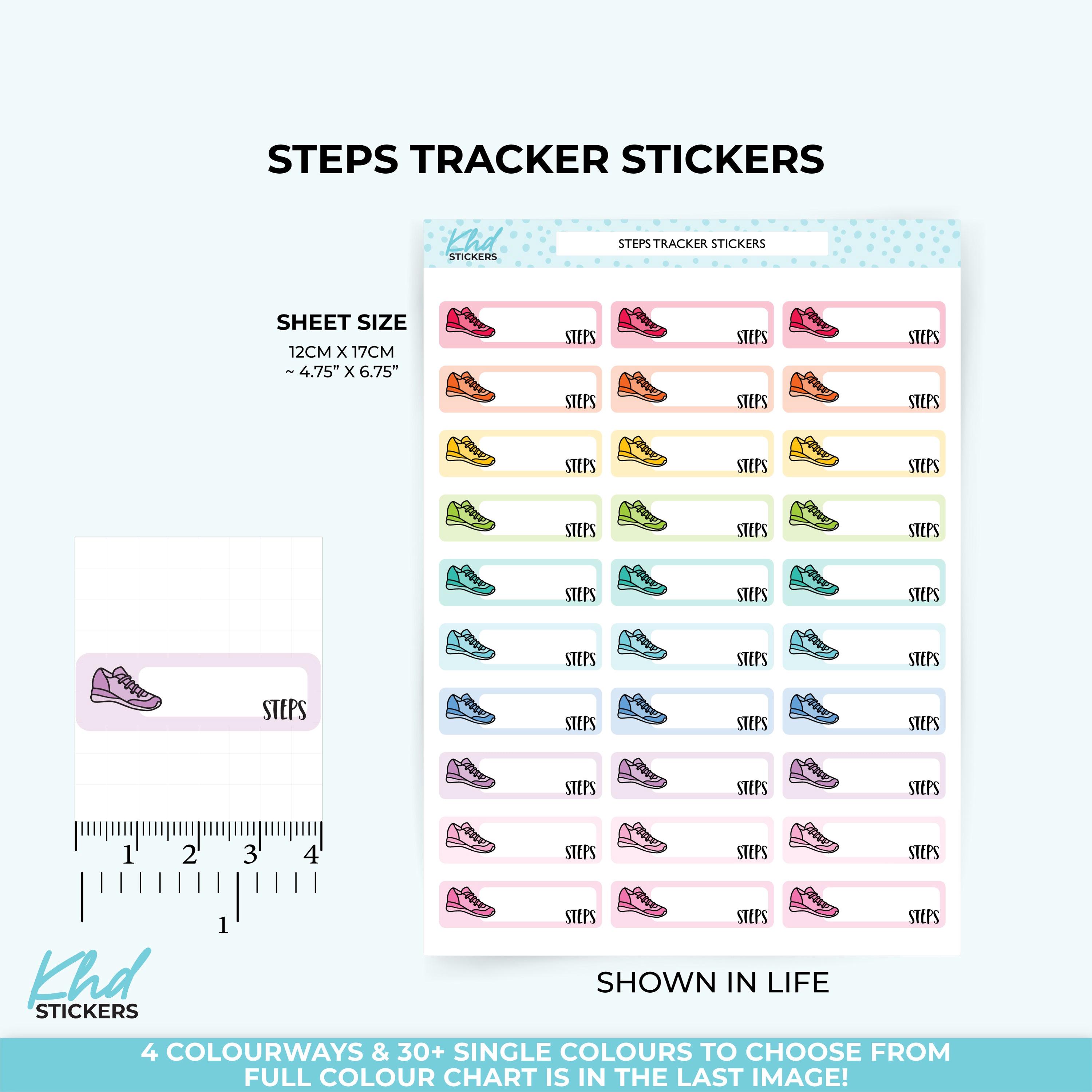 Step Tags Step Tracker Planner Stickers, Removable - Etsy