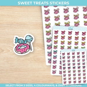 Süße Leckereien Planner Stickers, drei Größen, einschließlich winziger, abnehmbarer