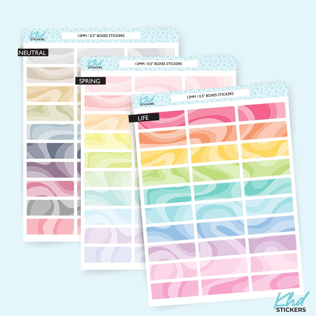 Blank Swirl Headers and Functional Boxes, Planner Stickers Removable - Etsy