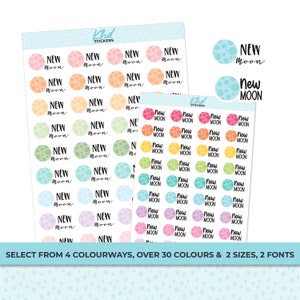 New Moon Stickers, Planner Stickers, Removable