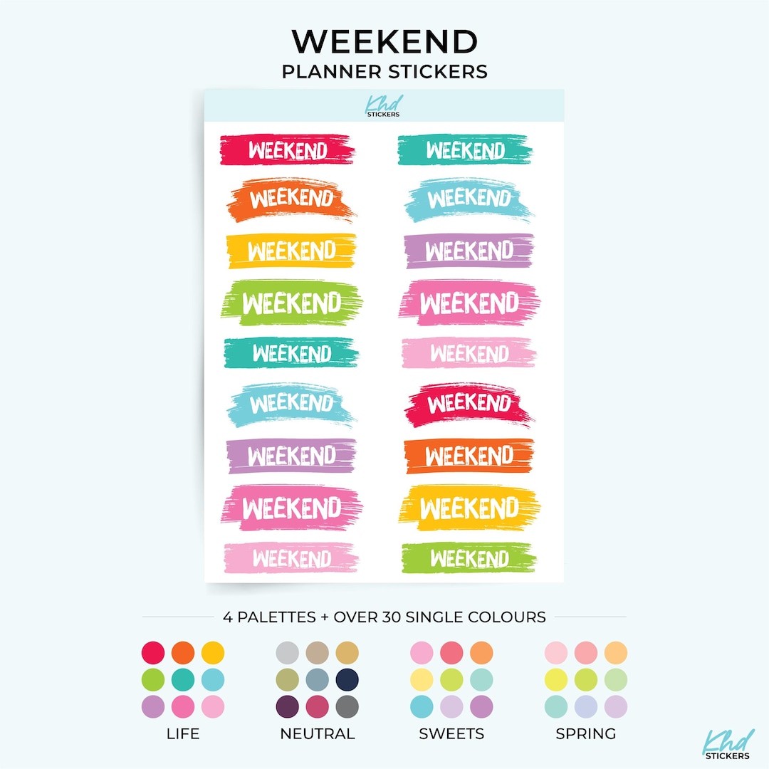 Good Weekend Stickers Weekend Stickers, Planner Stickers, Removable - Etsy Australia