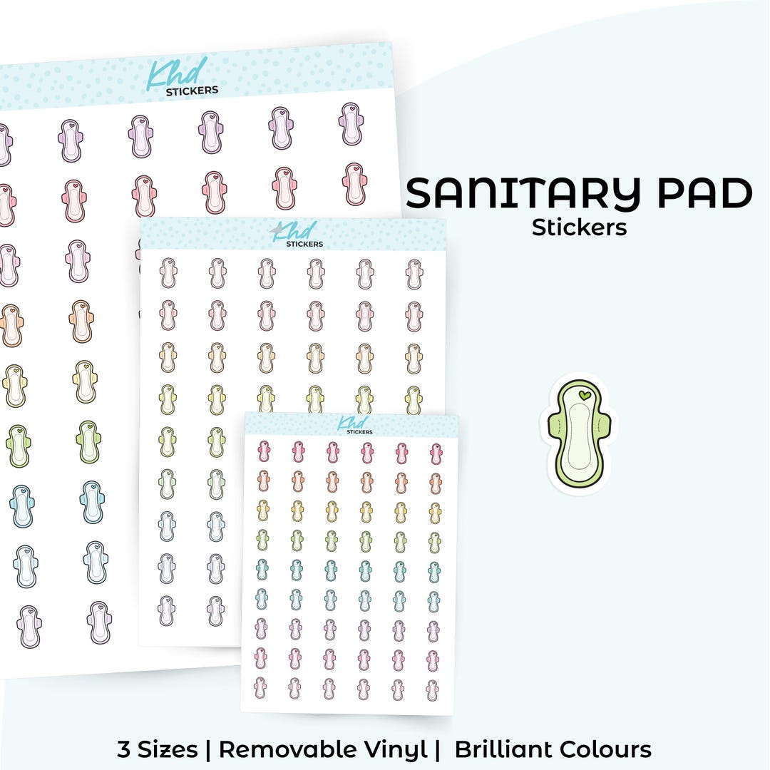 Sanitary Pads Planner Stickers, 3 Sizes, Removable - Etsy