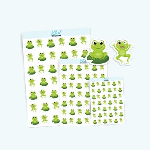 Plannerstickers kikker, verwijderbaar, 3 maten, inclusief klein