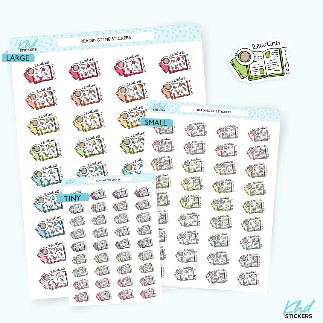 Revision Time Sticker Reading Time Planner Stickers, Three Sizes Including Tiny, Removable - Etsy