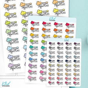 Meal Plan Planner Stickers, 3 Sizes with Tiny, Small, and Large, Removable