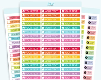 Custom Icon Header Stickers, 14 Sizes, Personalised Planner Stickers, Removable Vinyl or Paper