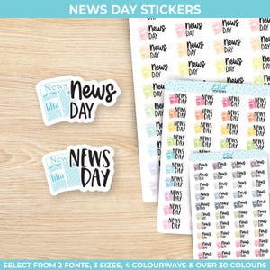 News Day Planer Aufkleber, drei Größen, einschließlich winziger, abnehmbarer