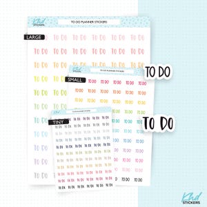 Stickers pour agenda To Do, 2 polices de caractères et 3 tailles au choix, Stickers pour agenda, amovibles
