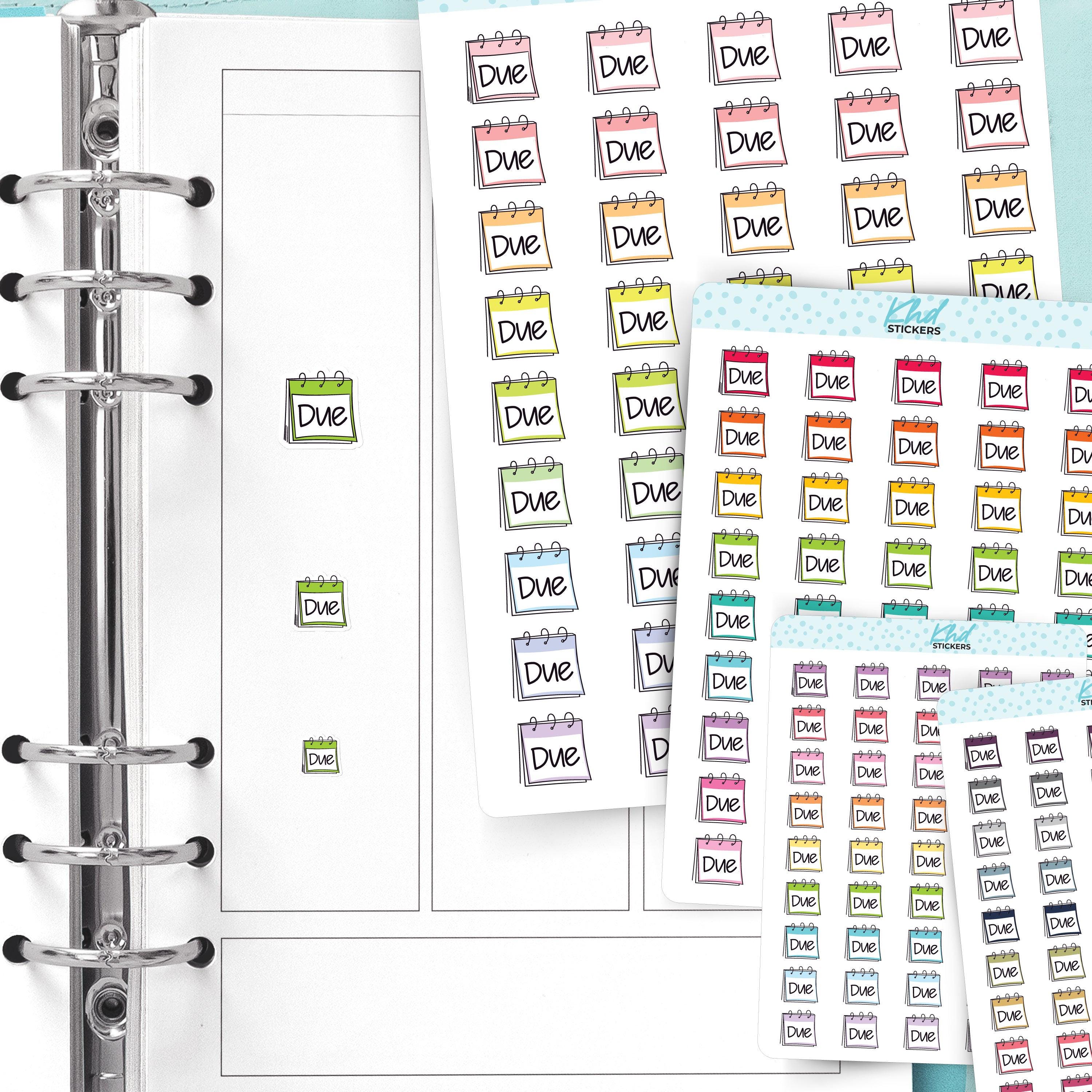Sticker Duar Due Planner Stickers, Three Sizes Including Tiny, Removable - Etsy
