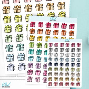 Birthday Icon Planner Stickers, 3 Sizes with Tiny, Small, and Large, Removable